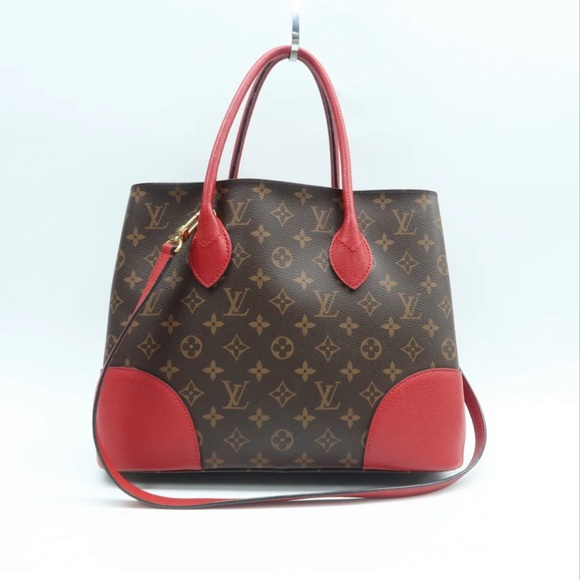 Louis Vuitton Flandrin Brown and Red Monogram Satchel - Picture 10 of 15